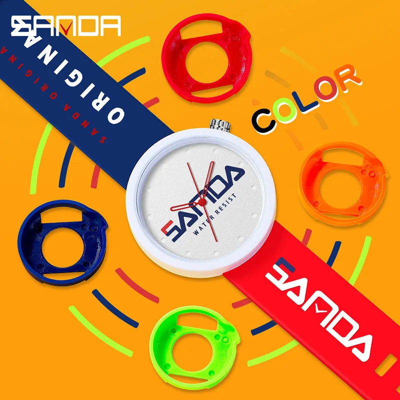 Sanda 3200 Новые мужские и женские часы модные трендовые студенческие спортивные кварцевые с силикагелем крутые индивидуальные