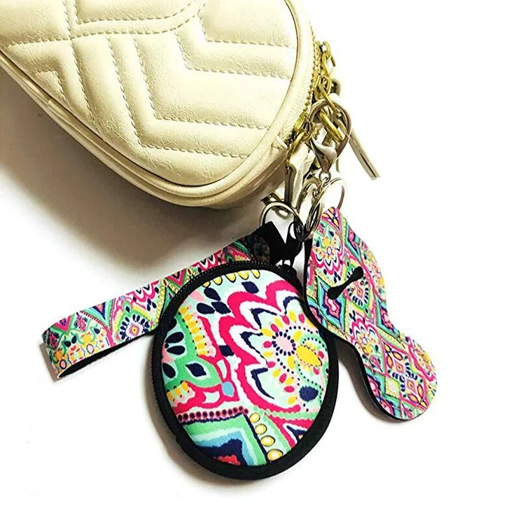 Custom Neoprene Waterproof Insulated Keychain Traveling Coin Purse Pouch Mini Bag Neoprene Coin Purse Bag For Women Girls