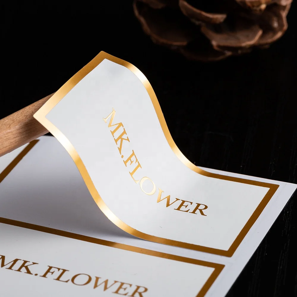 PVC Self-adhesive Custom Bronzing Label Customized logo Two-dimensional Code Transparent Trademark Milk Tea Stickers