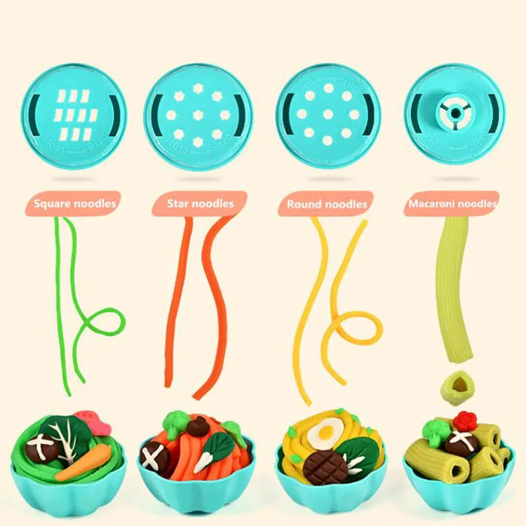 Kids Popular polymer clay set Noodle Machine Ice Cream DIY Simulation Play House Toy Set Plasticine Mold Tool Colored Clay Toys