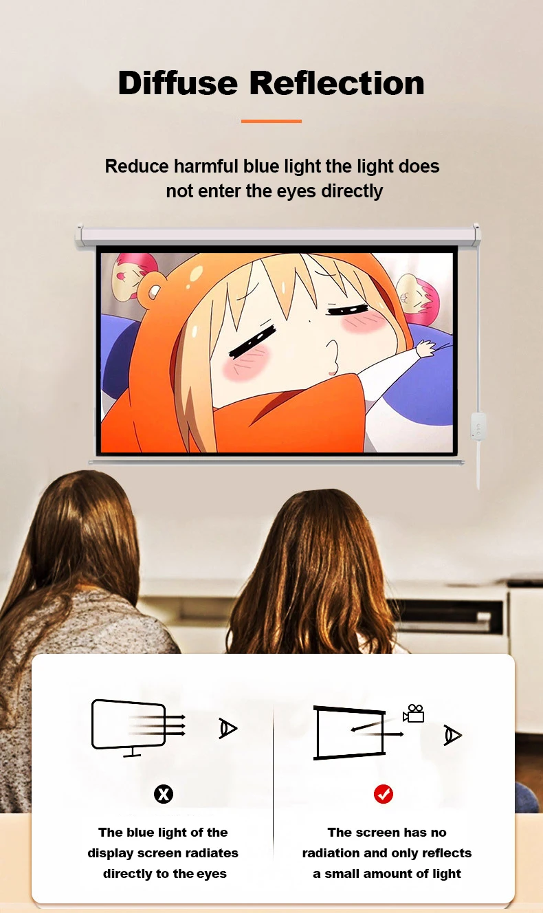 Remote And Button Control Electrical Projector Screen 16:9 4:3 Portable Motorized Projector Screen Electric Projection Screen