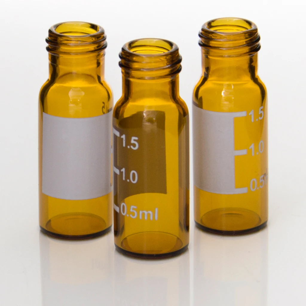 Aijiren borosili 3.3 1.5ml 9-425 Screw Neck lab chromatography analysis bottle HPLC autosampler test glass Vial with label