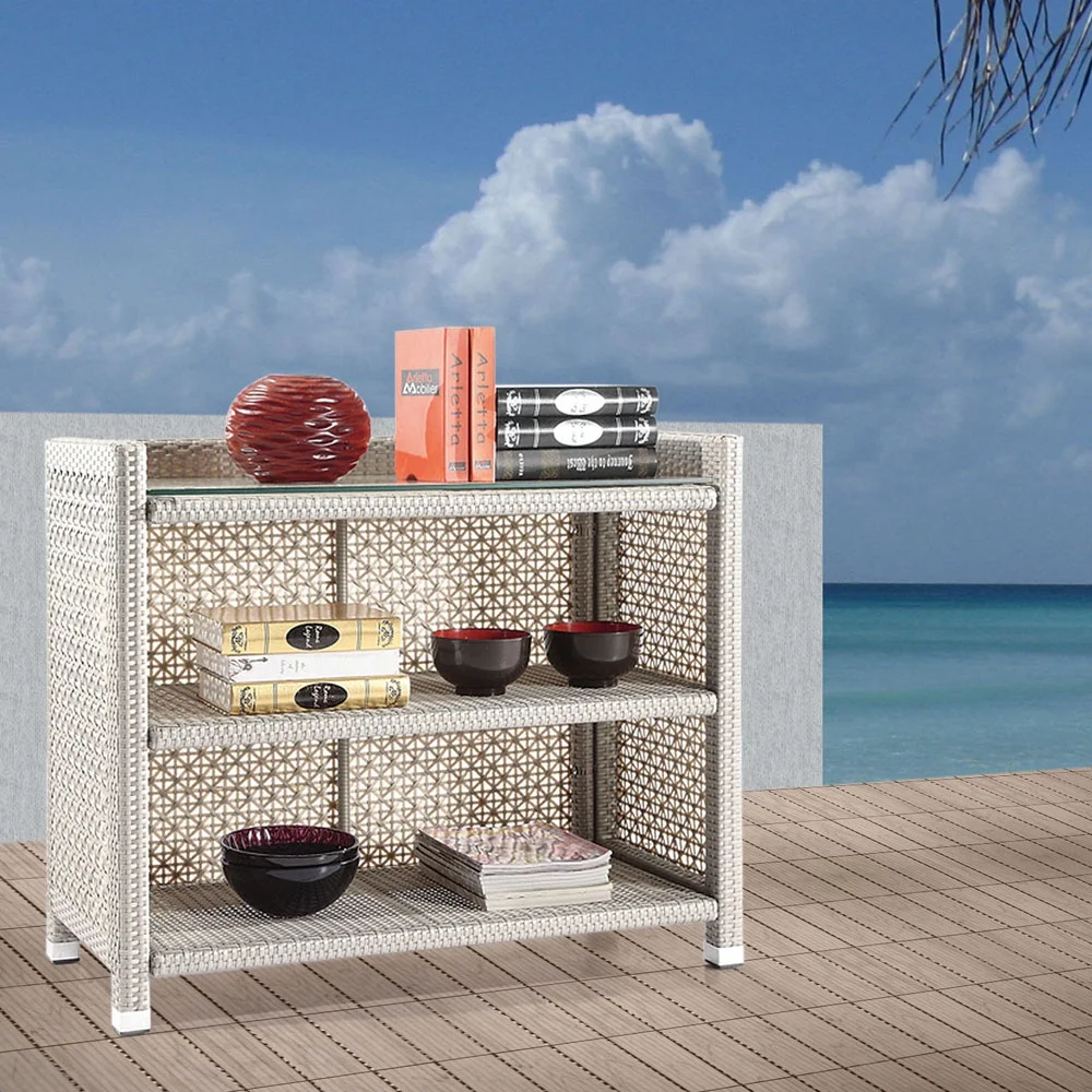 MRCB-0002 Wicker Rattan Garden Outdoor Patio Furniture Accessories Two Drawers Cabinet