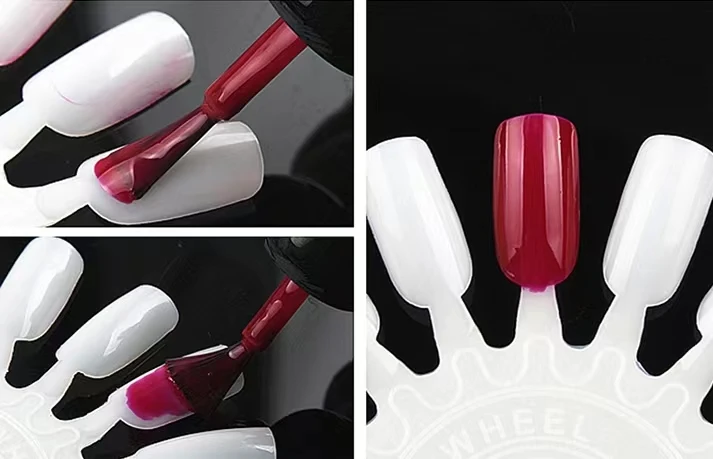 Plastic Round Shape Nail Polish Color Chart 18 Tips Wheel Shape Display Wheel For Nail Art for salon