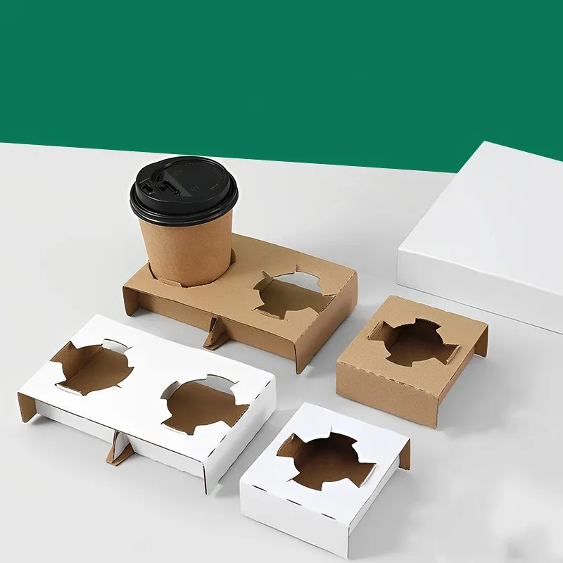 Eco Friendly Cup Carrier Customized Takeaway Disposable Coffee Paper Cups Holder