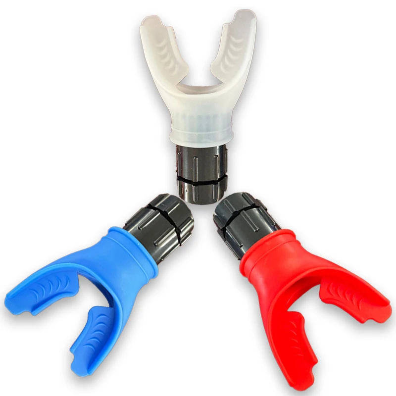 Custom Portable Freediving Snorkeling Breathing Exercise Lung Lung Breath Trainer Diving Regulator Silicone Snorkel Mouthpiece