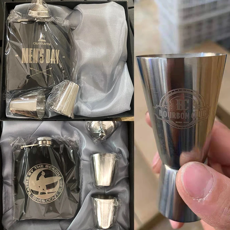 Laser Sanding Mirror Alcohol Bottle Wine Pot Portable Pocket Stainless Steel Mini Hip Flask Flagon Whisky Alcohol Liquor