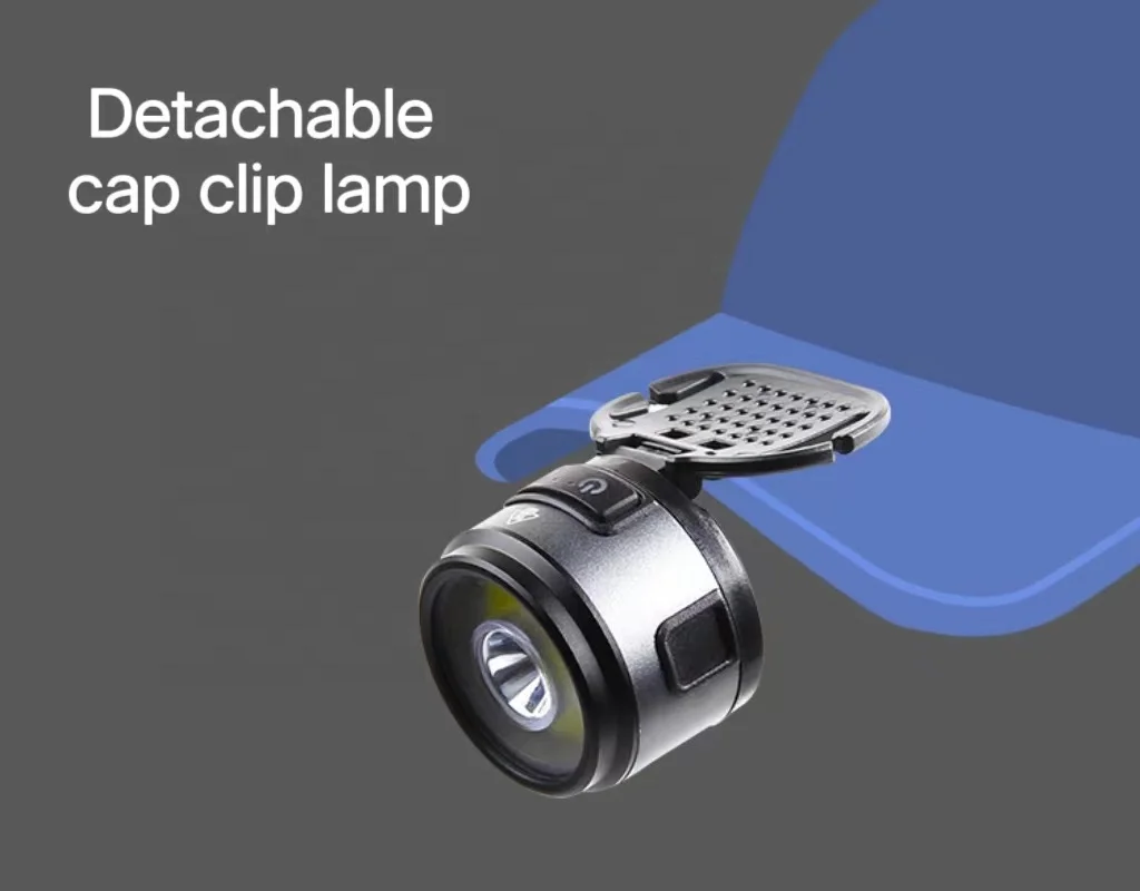 New multi-functional LED headlight clip light camping tent reading with strong magnetic lampshade work warning light