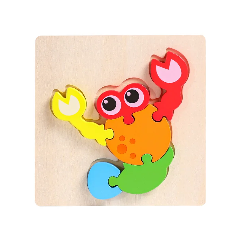 3D Puzzle Montessori Kids Educational Toys/ Cute Animals Plane Car Wooden Jigsaw Puzzle Toy.