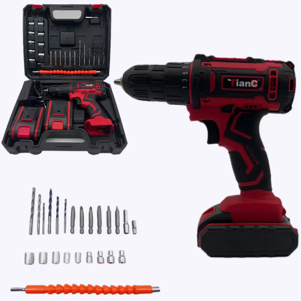 Factory sales 21V variable speed electric drill lithium battery cordless hand-held electric tool