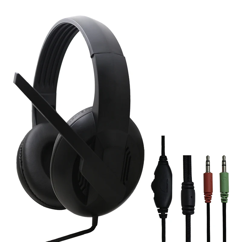 
 Спортивные Игровые наушники, проводная стереогарнитура с микрофоном и регулятором громкости  