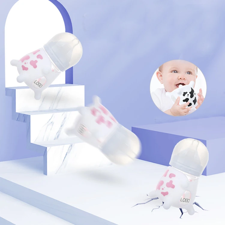 Cow borosilicate baby feeder bottle glass baby bottle anti-colic biberon baby glass feeding bottle