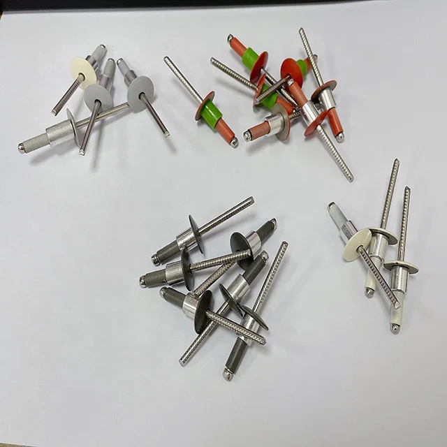 Лидер продаж, цветные открытые заклепки с круглой головкой, окрашенные поп-заклепки, заклепки из нержавеющей стали