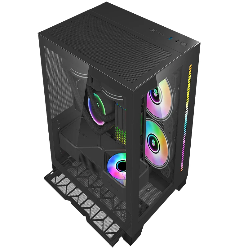 Gabinet Gamer Micro ATX Case PC Gaming Computer Cases & Towers with Tempered Glass