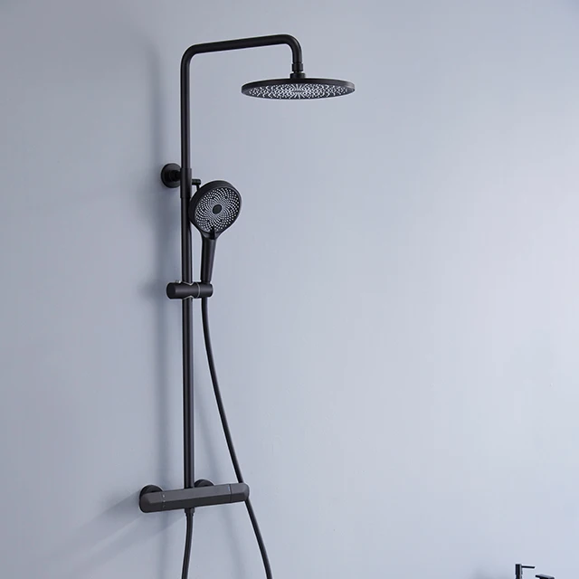 Stainless Steel Bathroom Shower Set Floor Stand Freestanding Round Bathtub Faucet Accessories Shower System For Bathroom