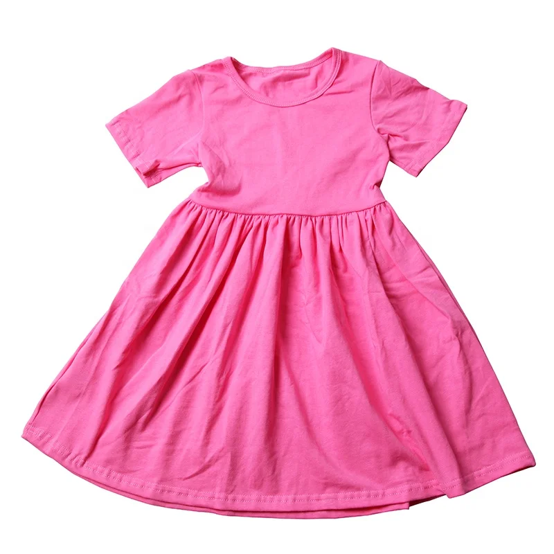 Yulan Wholesale High Quality Kids Girls Short Sleeve Dress Comfortable and Soft Cotton Clothes Summer Girls Dress