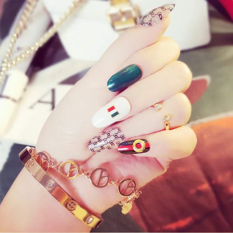 S series S120 artifical fake nails pink short Poached Egg press on false nails back glue pre design wearing removal fake nails