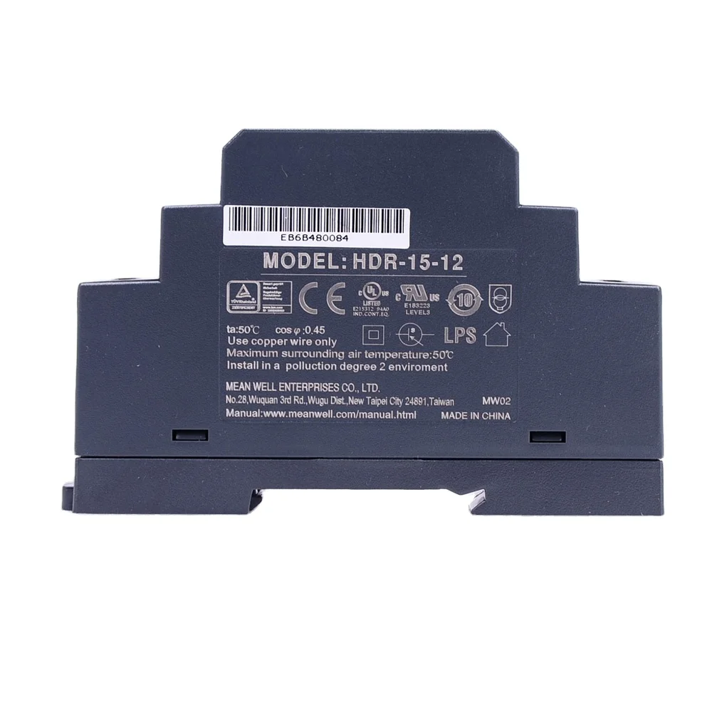 Mean Well HDR-15-12 Compact Size Power Supply Din Rail