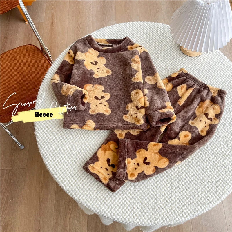 D1206TA91 On Sale Keep Warm Velvet Winter Baby Boys And Girls Clothes Pants Set Sehe Fashion