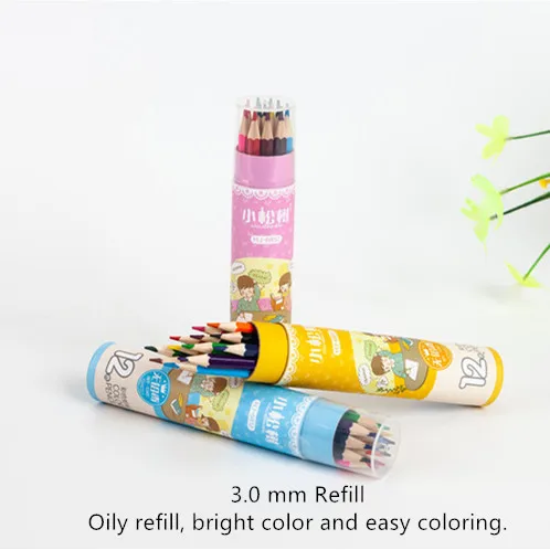 Factory selling wholesale good quality paper tube 12/18/24/36/48 color 3.0 lead wood colored pencil drawing