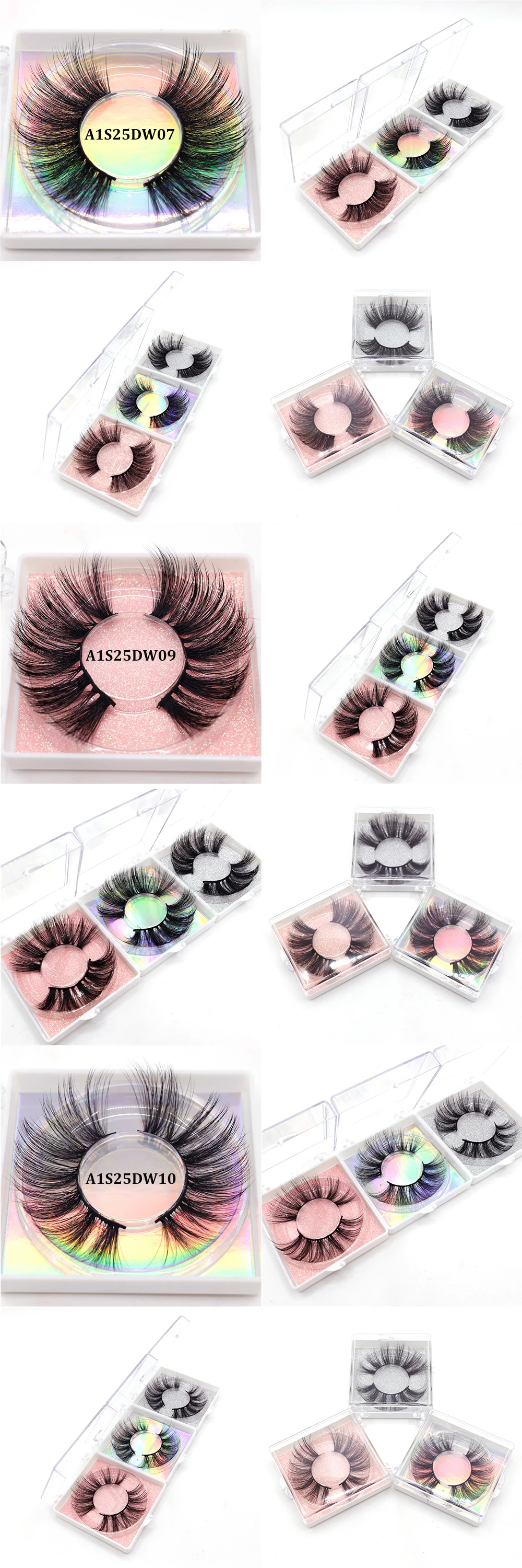 Abestyou dropshipping ready to ship 1pair Mink Lashes with box Natural false Eyelashes Makeup False Lashes In Bulk