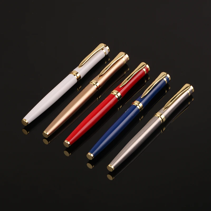 Customized Logo Multiple Colors Flex 0.5mm Nib Metal Stainless Steel Fountain Pens Luxury For School Students