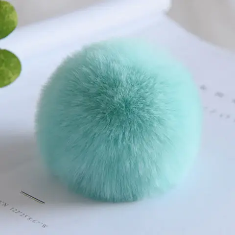 Wholesale Bulk Custom Big Soft Safety Fluffy Faux Fur Plush Pompoms Reversible Octopus Balls Toy Keychains With Cotton Tassel