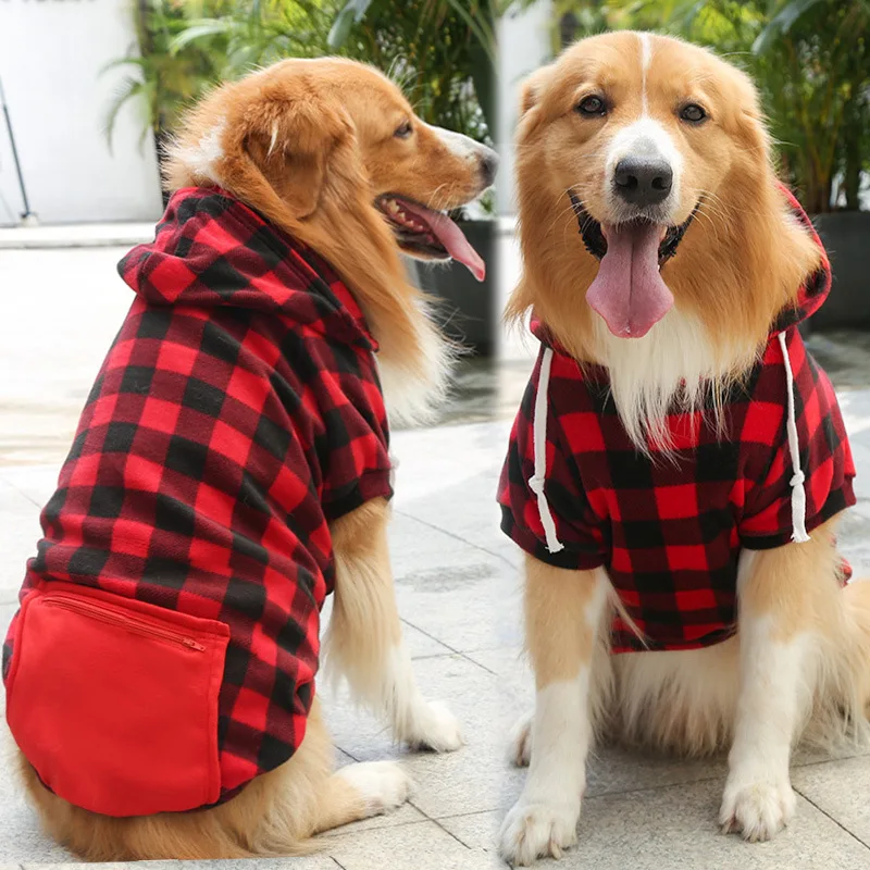 Wholesale Custom Plaid Fleece Pet Cloth Dog Hoodie