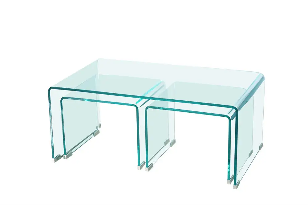 Modern design  Living Room coffee Table Transparent Bent Glass hot sell Coffee Table
