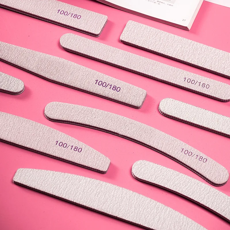 Wholesale Custom Logo Professional 100/100 100/180 Grit Pink Nail File