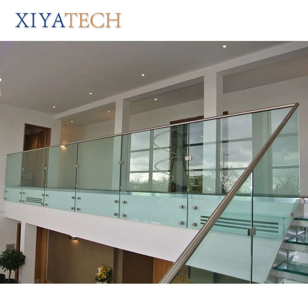 XIYATECH Premium Frameless Glass Railing with Aluminum U Channel for Balcony and Deck, Sleek and Modern Look