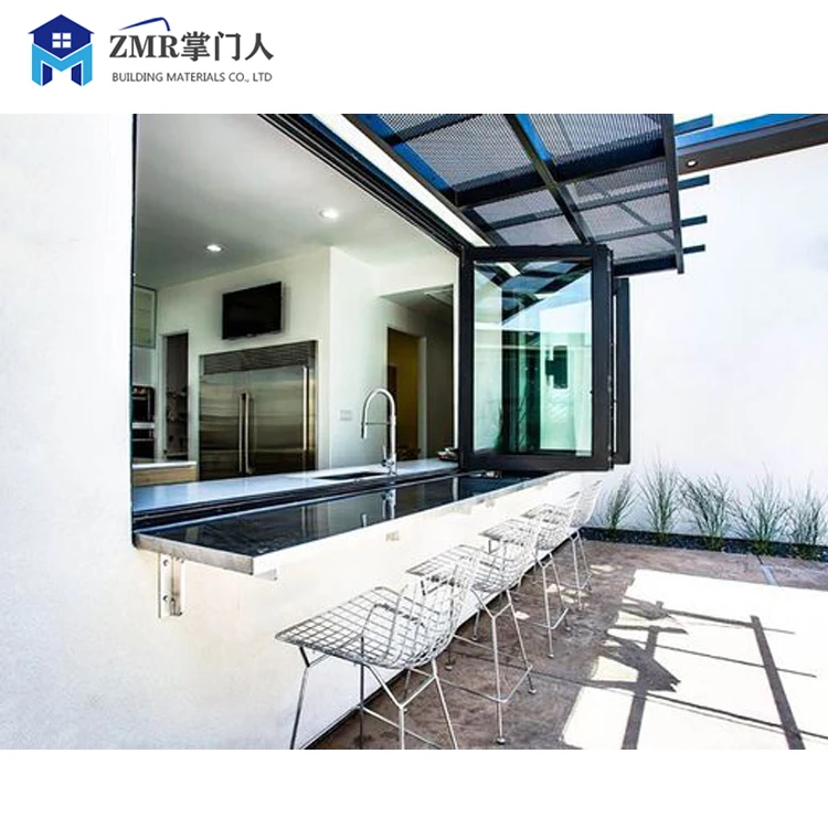 Wholesale commercial aluminum windows and doors folding window for coffee shop