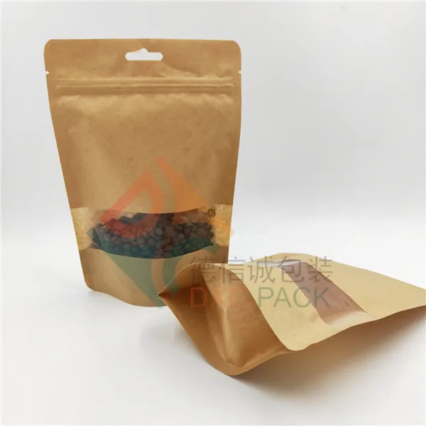 Стоячий пакет для упаковки продуктов из крафт-бумаги