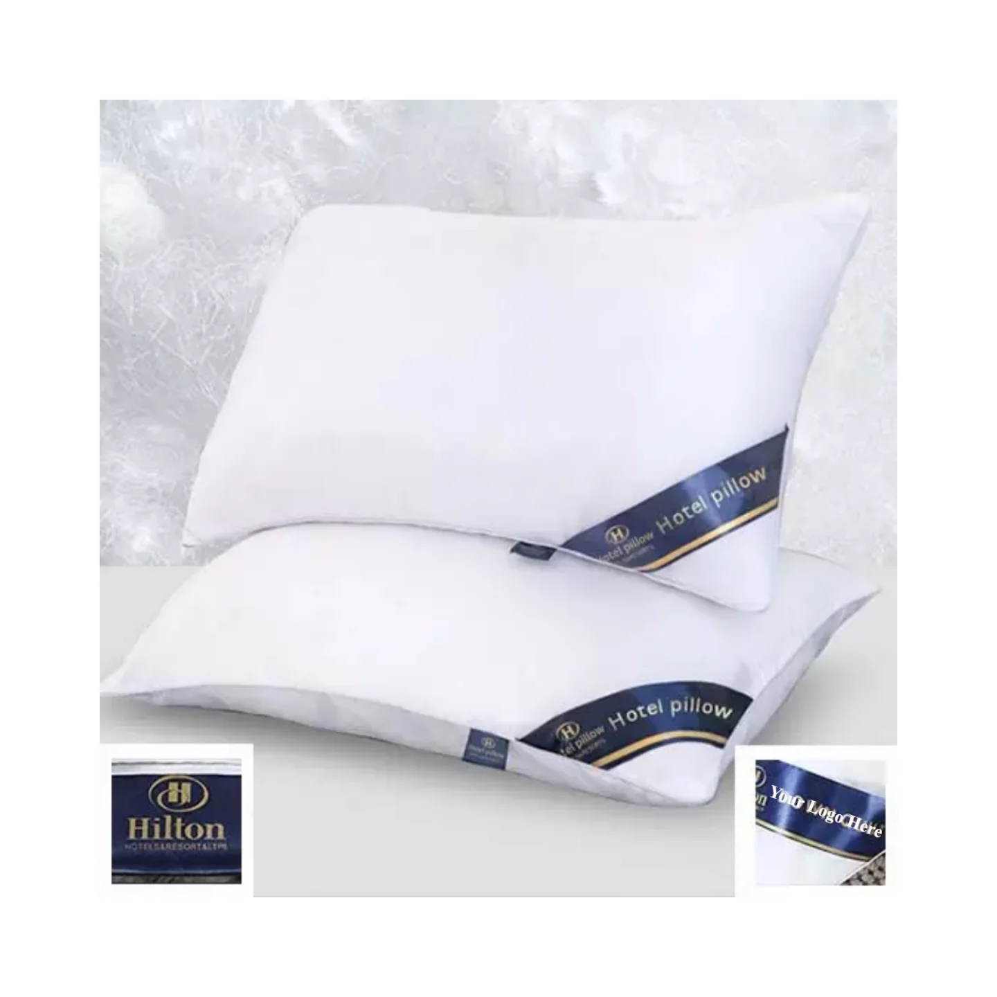Memory Hotel Hilton Pillow 1000g with Bag Double Line Quilted,Nap Sleeping Luxury Bed Pillow