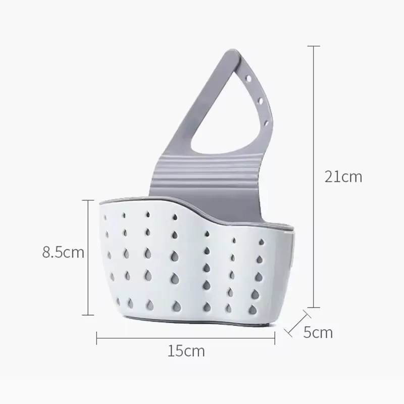 HelloWorld Sink Shelf Soap Sponge Drain Rack Silicone Storage Basket Bag Faucet Holder Adjustable Bathroom Holder Sink Kitchen
