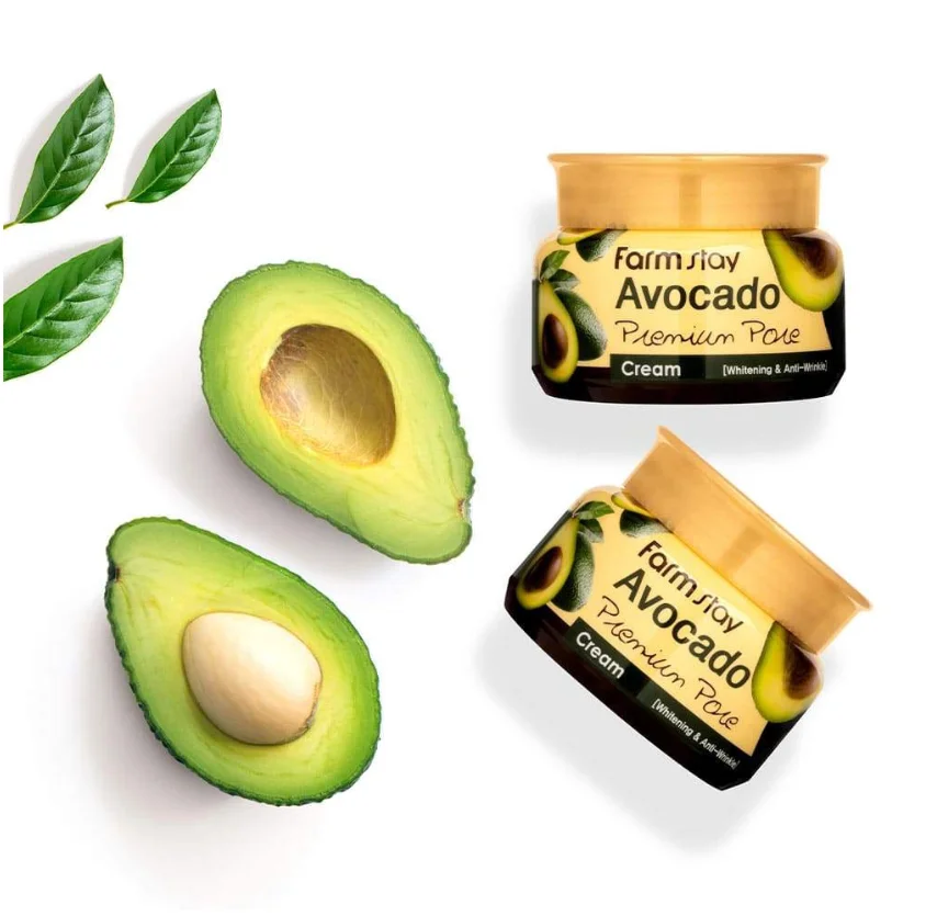 Korean Cosmetic FARMSTAY AVOCADO CREAM Anti-aging Anti-wrinkle Whitening Moisturizing skin care Elastic skin