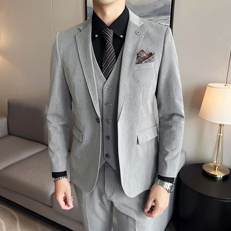 wholesale gentleman wedding 3 piece coat pant slim fit mens suits