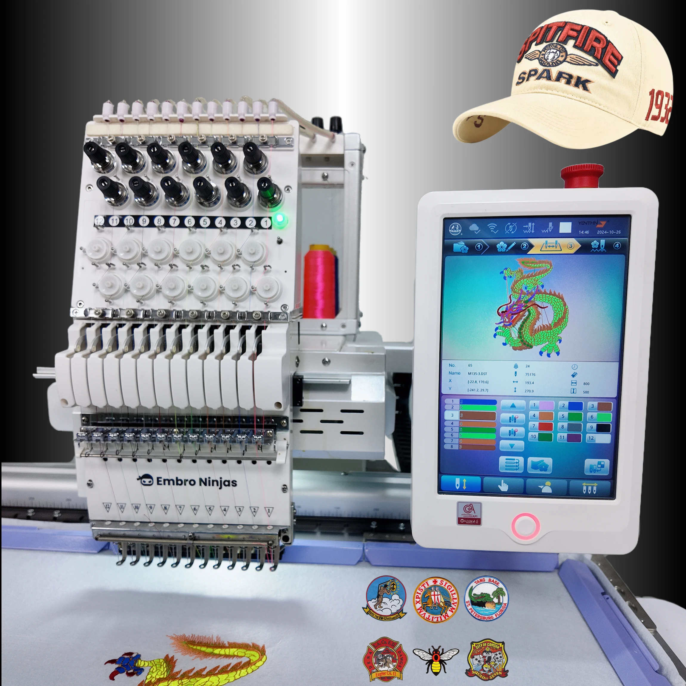 Новое поступление вышивальная машина Embro Ninjas с компьютерным управлением одноголовная плоская