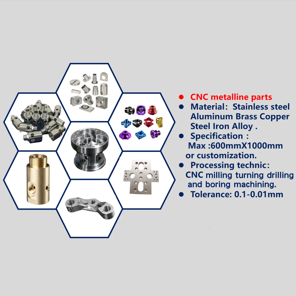 Custom cnc machined aluminum alloy parts brass copper stainless steel aluminium  cnc machining parts