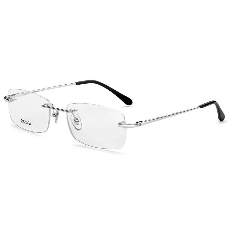 
Fashion Rimless S925 Silver Optical Frames Eyeglasses with Blue Light Blocking Lens 
