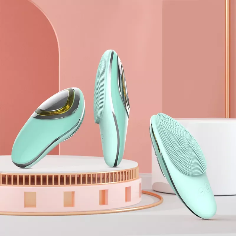 Multifunctional Facial Cleansing Brush Silicone Face Cleaning Brush with EMS current For Skin Tightening
