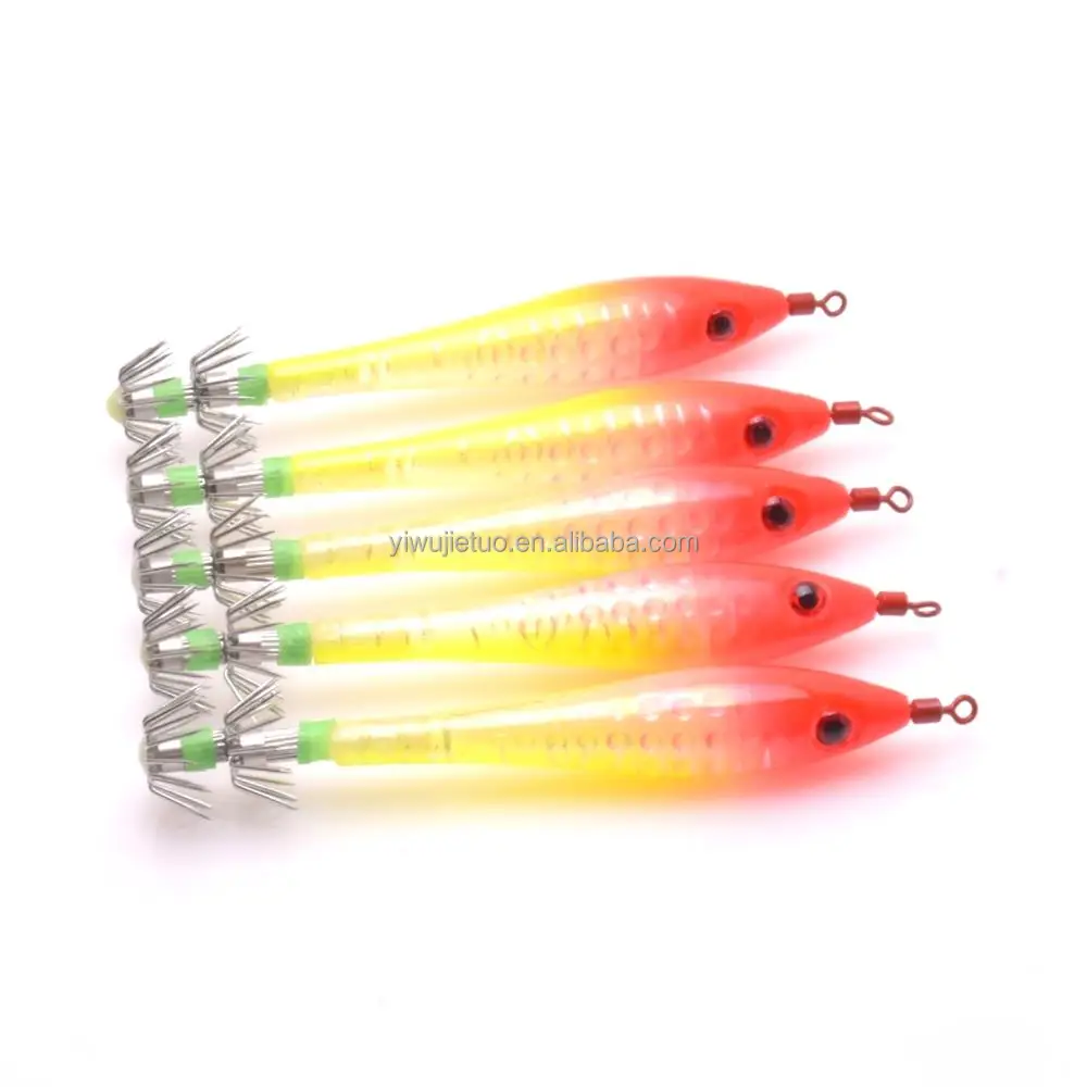 jig hook accessories plastic bait squidsquid jigs fishing lures wood shrimp nice hookjigs lures artificial bait with squid hooks