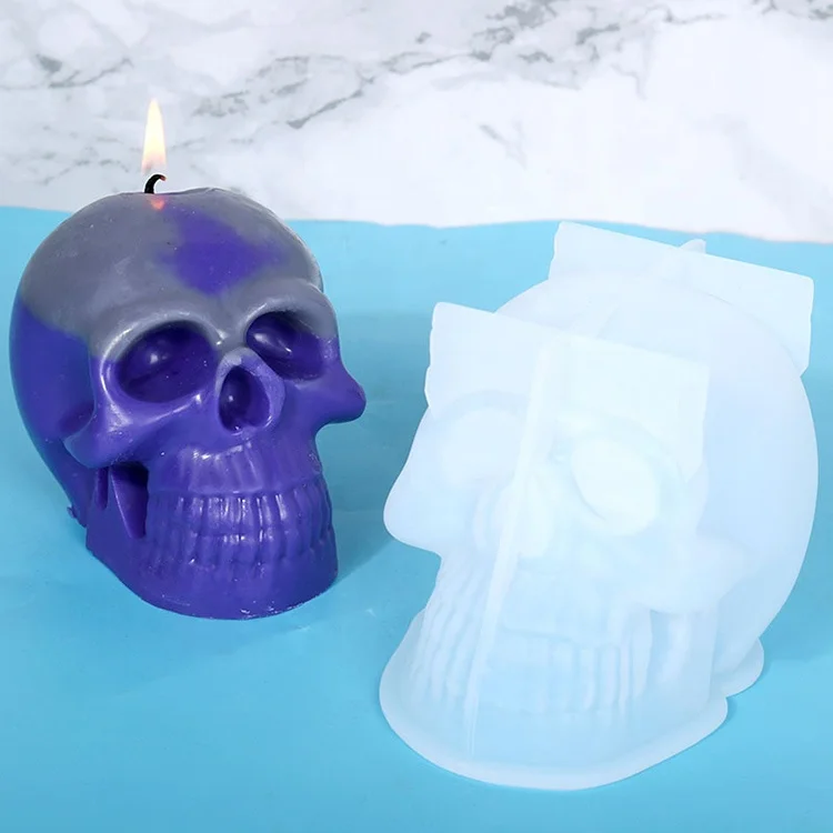 Силиконовая 3D форма в виде черепа для свечей большого ароматерапии свечи изготовление мыла