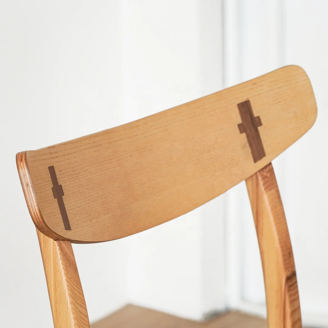 Modern nordic design dining chair leisure public areas wood chair with paper string seat coffee shop chairs with rattan seat