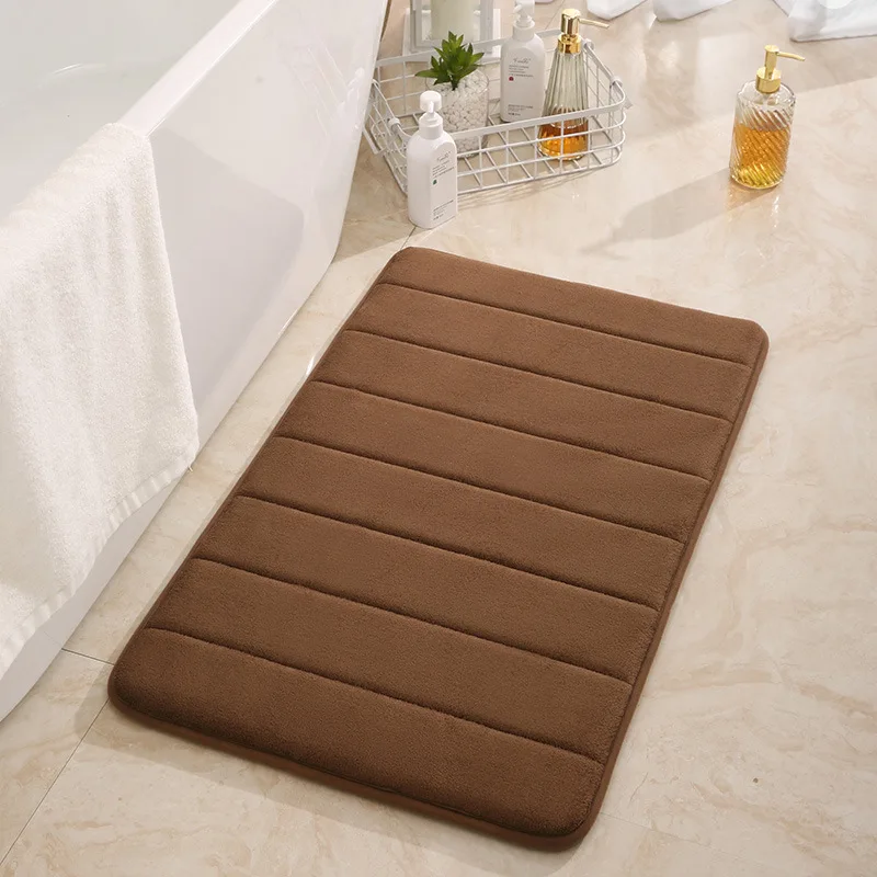 Hot sale Soft Memory Foam Shower Bathroom Floor Mat Rugs Quick Dry Absorbent Non Slip custom Sutera Stone Bath Mat