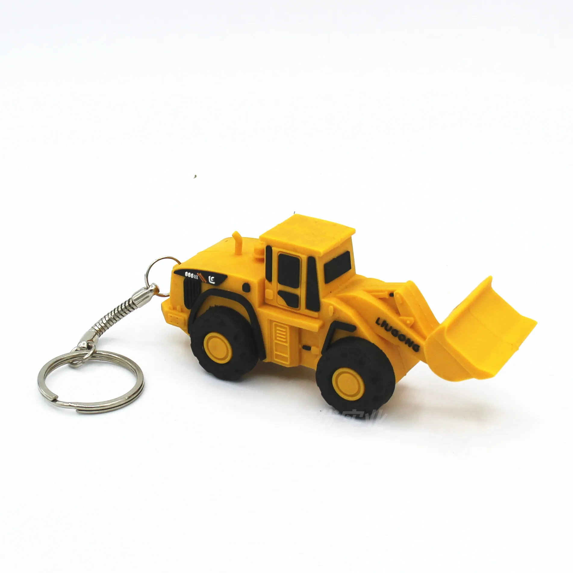 SL-006 China Supplier soft pvc materials digger shape key ring low price rubber car shape keychains