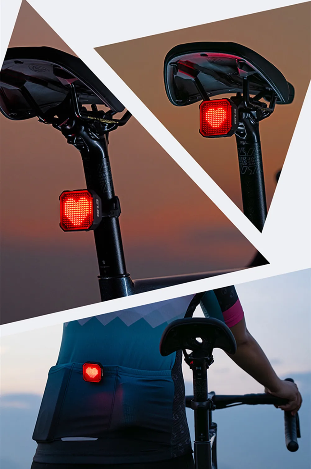 GUB 067 Smart Rear Light Intelligent Expression Taillight Bicycle Custom Smart Expression Taillight Night Riding Right Warning