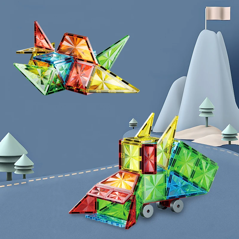 3D Construction Magnet Building Block Sets Educational DIY Plastic Tiles ABS Magnetic Tiles for Kids Certified by ASTM EN71 CPC