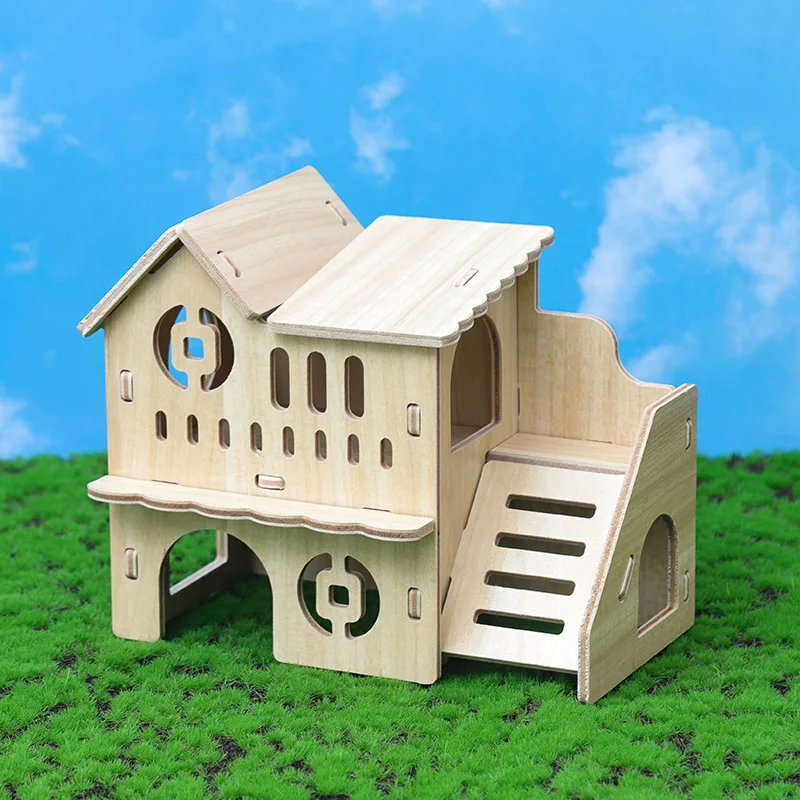 2024 New Wooden Hamster Nest Cute Cool Comfortable Cooling Hamster Cage Factory Wholesale