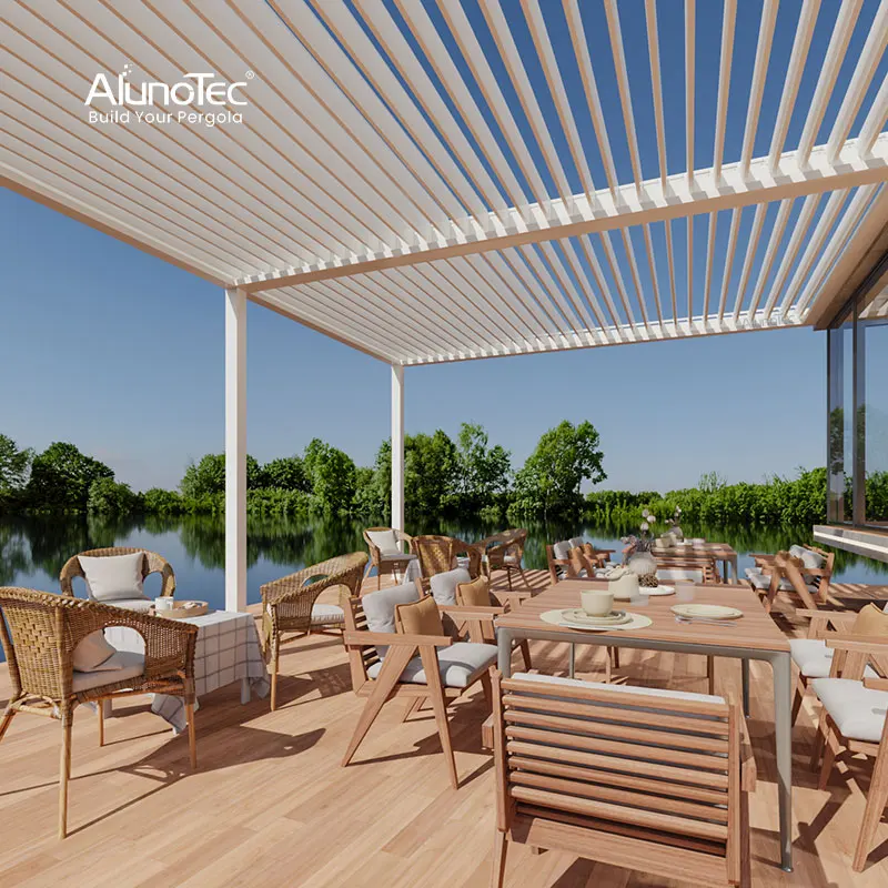 Garden Aluminum Pergola Roof Kits Patio Cover Aluminium Gazebo Louvered Roof Canopy Designs